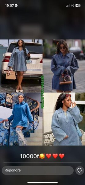 Robe-chemise en jean tendance