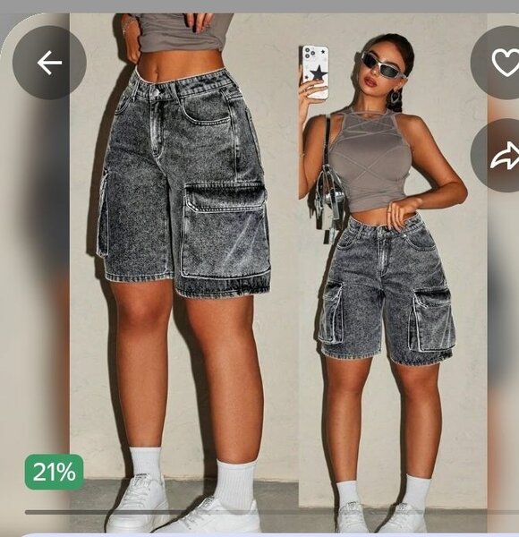 Shorts cargo en jean pour femmes