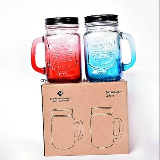Bocaux en verre avec paille 500ml