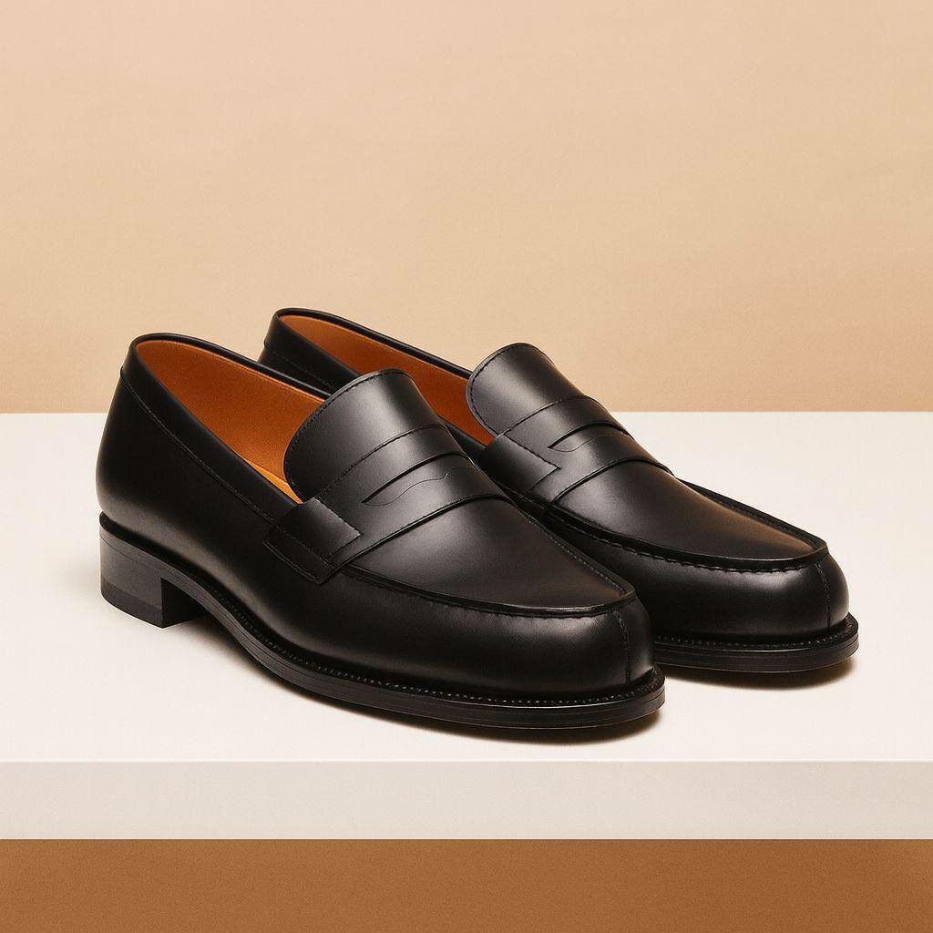 Mocassins en cuir noir élégant
