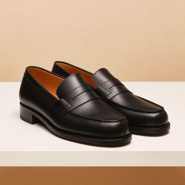 Mocassins en cuir noir élégant