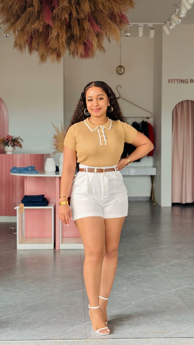 Polo top beige