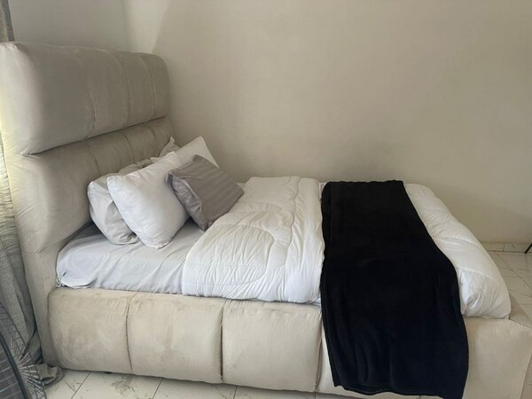 grey bed