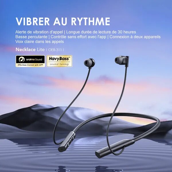 oraimo Necklace Lite Casque sans fil à vibration d'appel  (7
