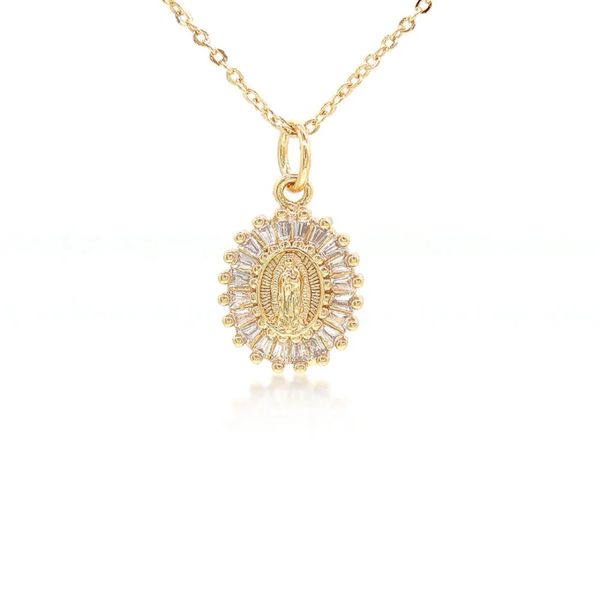 Pendentif doré ovale élégant