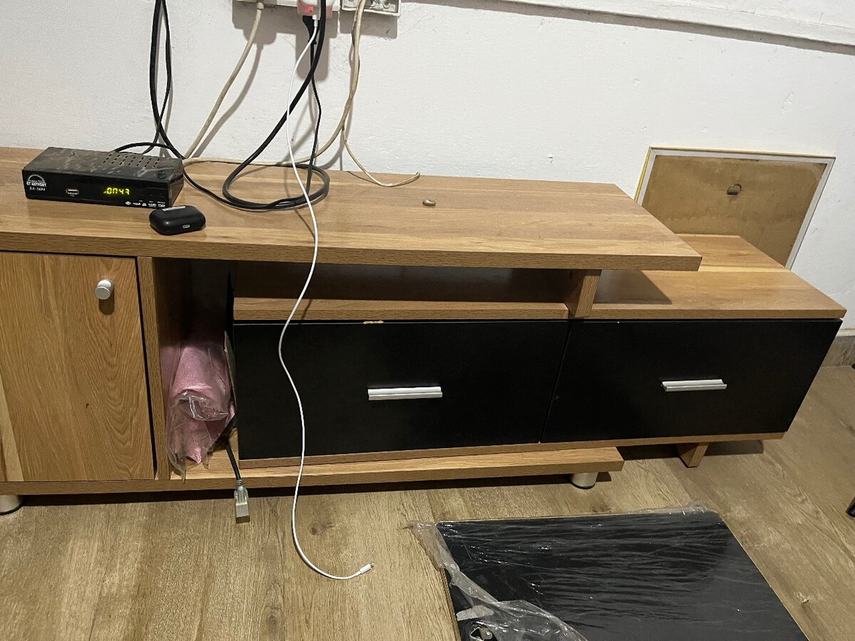 Adjustable wooden TV stand
