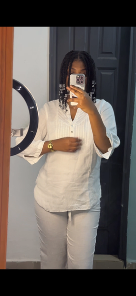 Tenue Décontractée en Lin Blanc