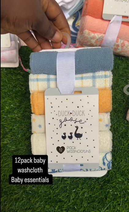 12 back babby wash clothe