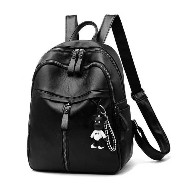 Sac à dos en cuir noir tendance