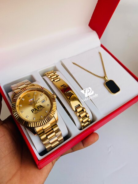 3 in Jewelry Set ( Watch , Bracelet & Necklace)
