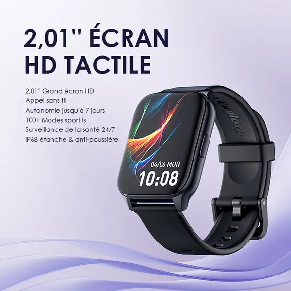oraimo Watch 4 Plus 2.01 HD IP68 Montre intelligente