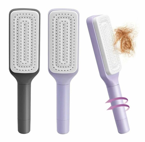 Peigne à massage rétractable, nettoyage des cheveux en un cl