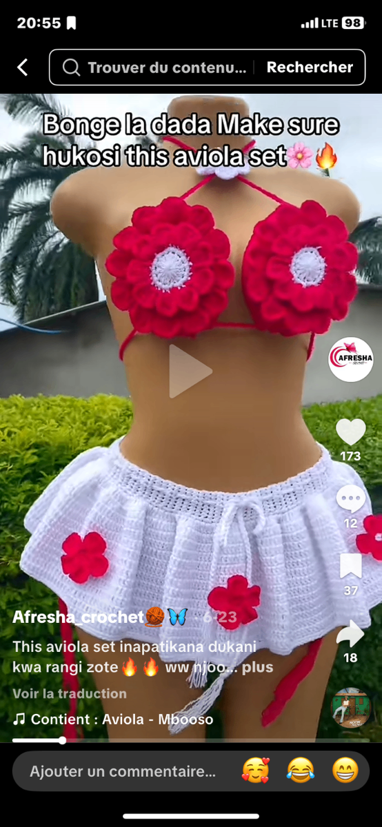 Bikini crochet fleuri