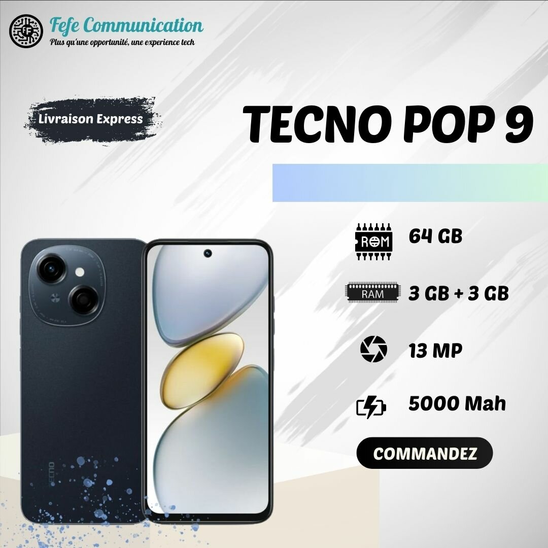 Tecno Pop 9 - 64GB - 6GB Ram