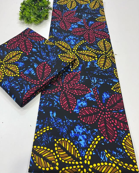 Tissu bleu jaune