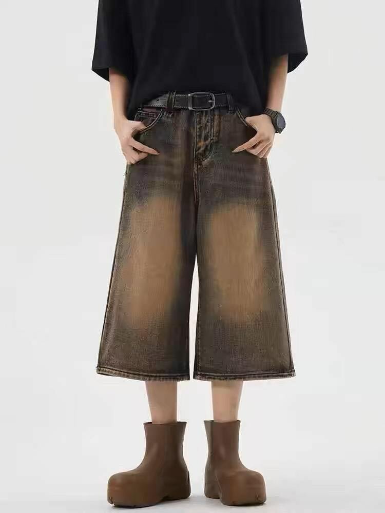 Short en jean vintage unisexe