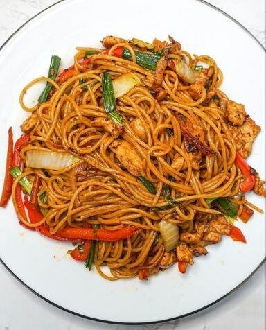 Spaghettis Sautées au poulet