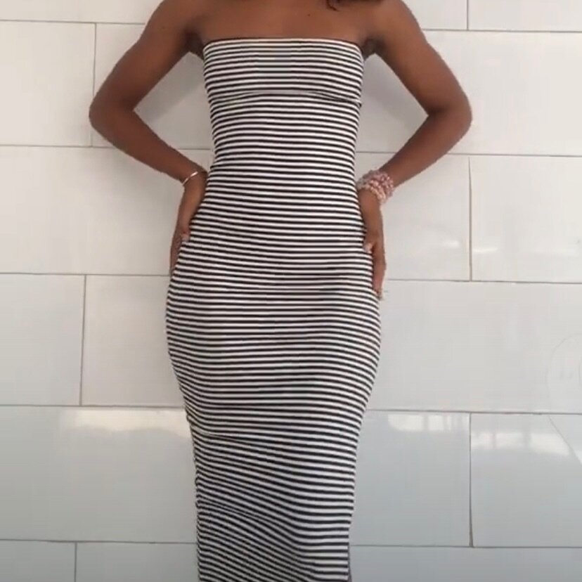 Robe longue sans bretelles