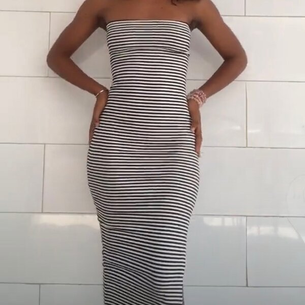 Robe longue sans bretelles