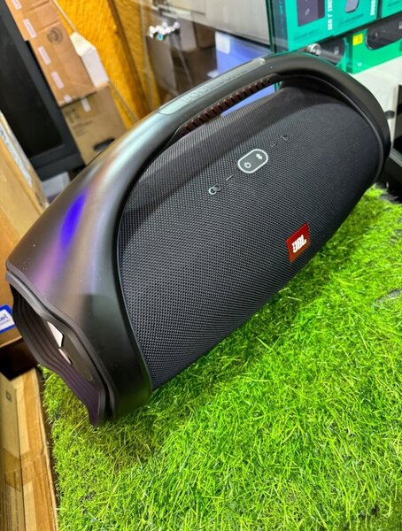 JBL Boombox 2 black portable bluetooth speaker with massive