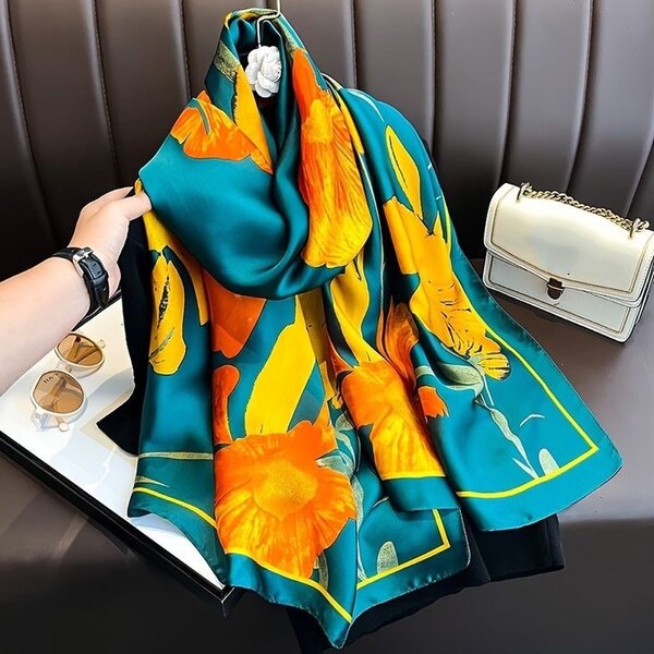 Designed silk scarf