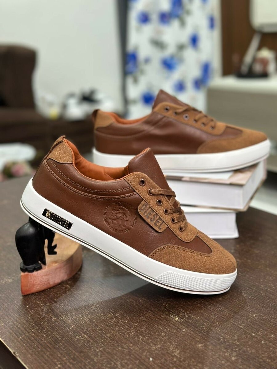Baskets marron en cuir élégantes