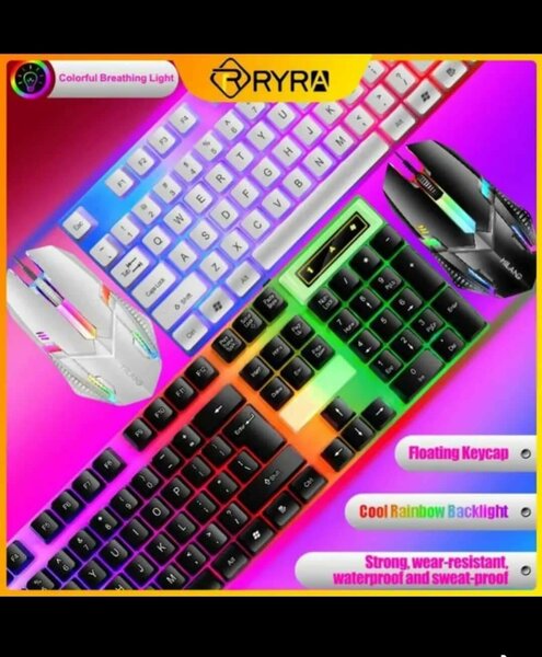 Clavier et souris RYRA multicolores