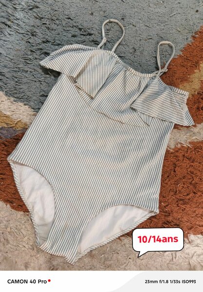 Maillot de bain fille rayé