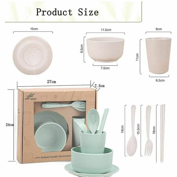 Wheat Straw Dinnerware 4 Kids