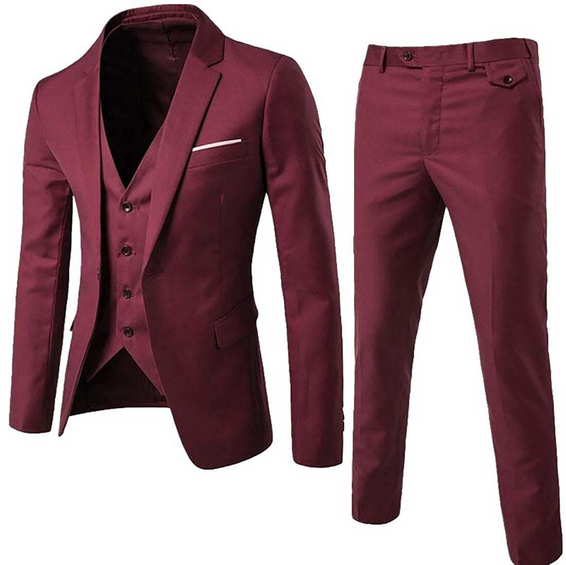 3 piece suits single breasted