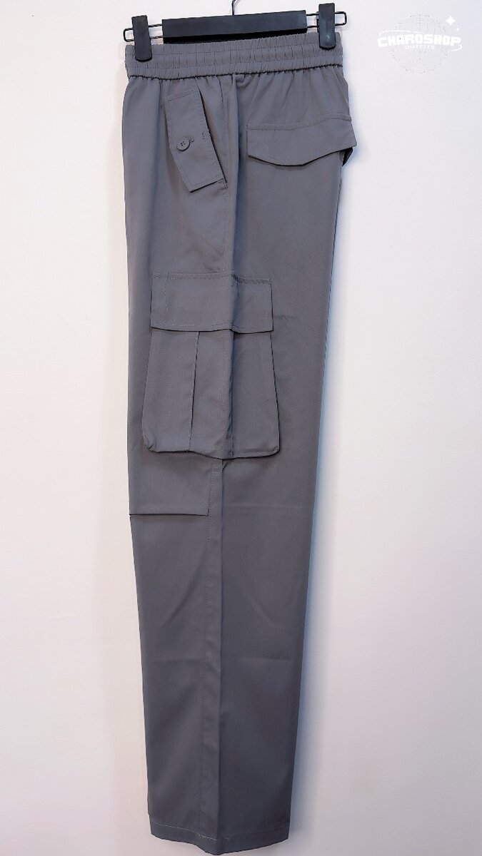 Pantalon cargo gris décontracté