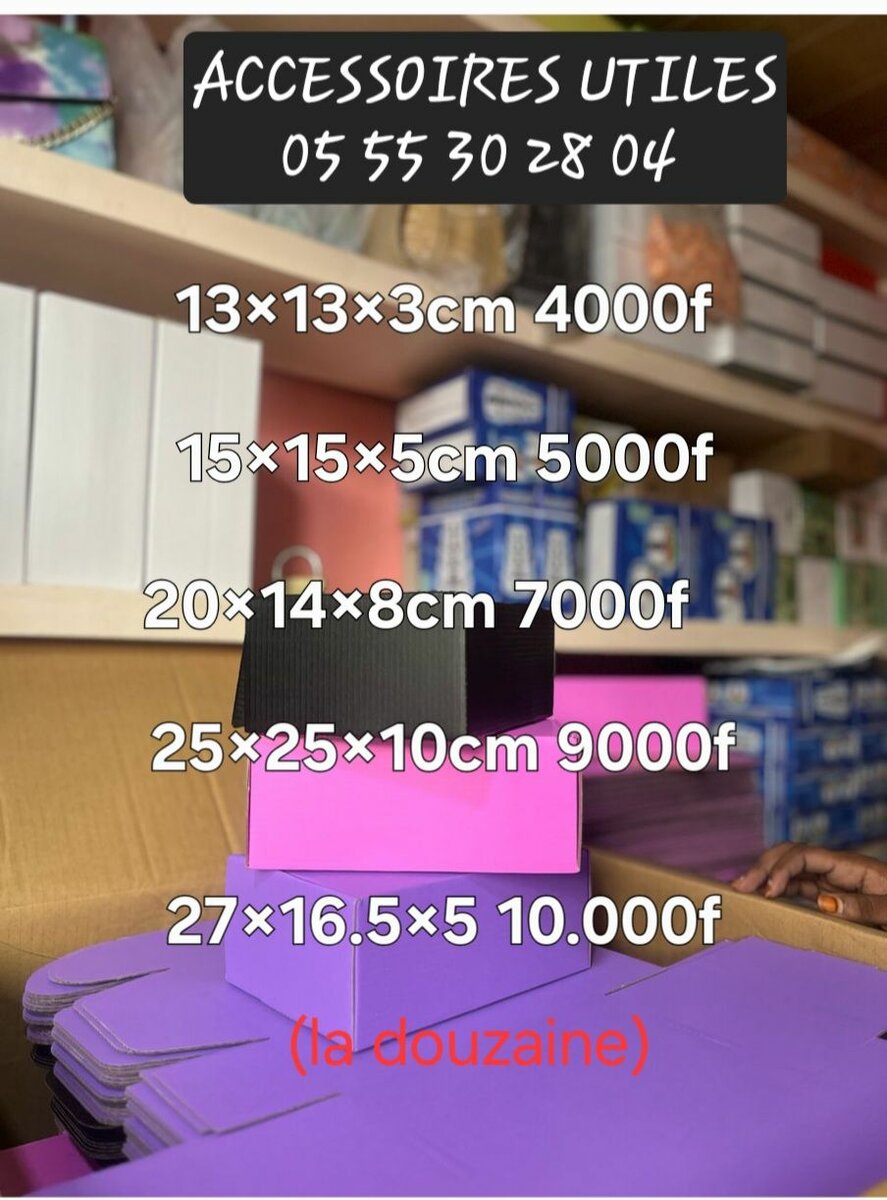 12 emballages colorées