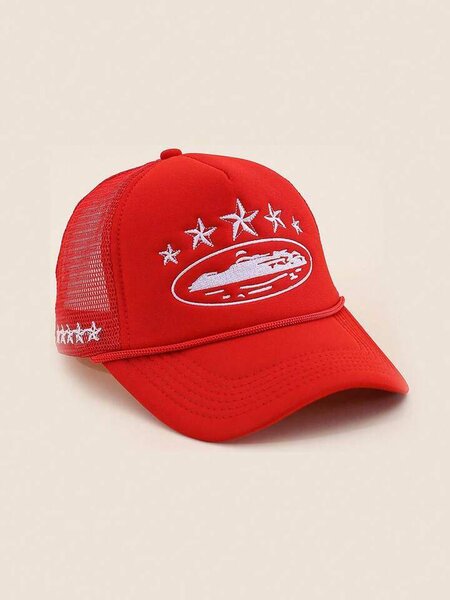 Casquette rouge à filet