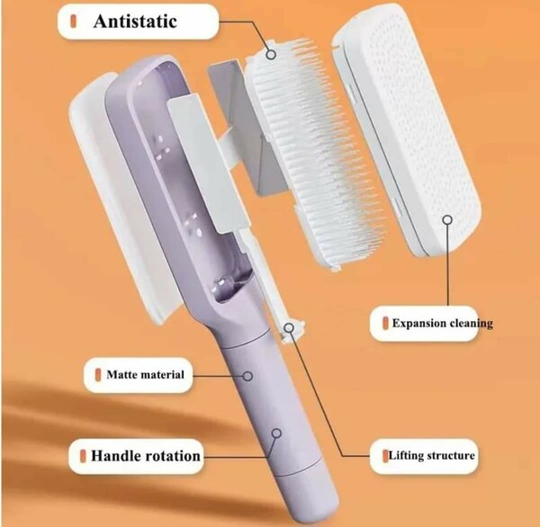 Peigne à massage rétractable, nettoyage des cheveux en un cl