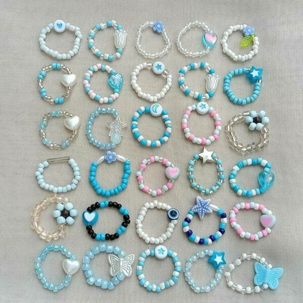 Bagues Perles Colorées DIY