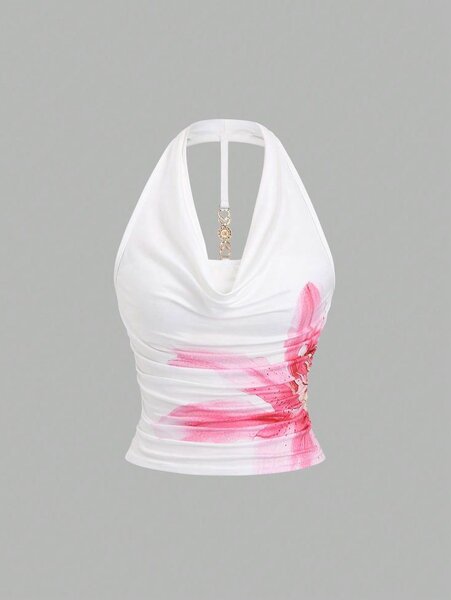 Haut dos nu femme fleur