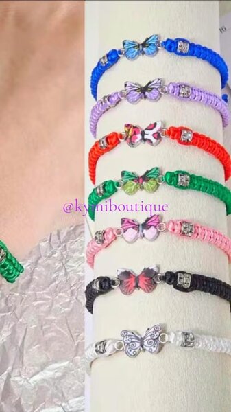 Bracelets Papillon Colorés Faits Main