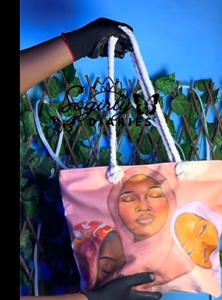 Sac à main artistique visage