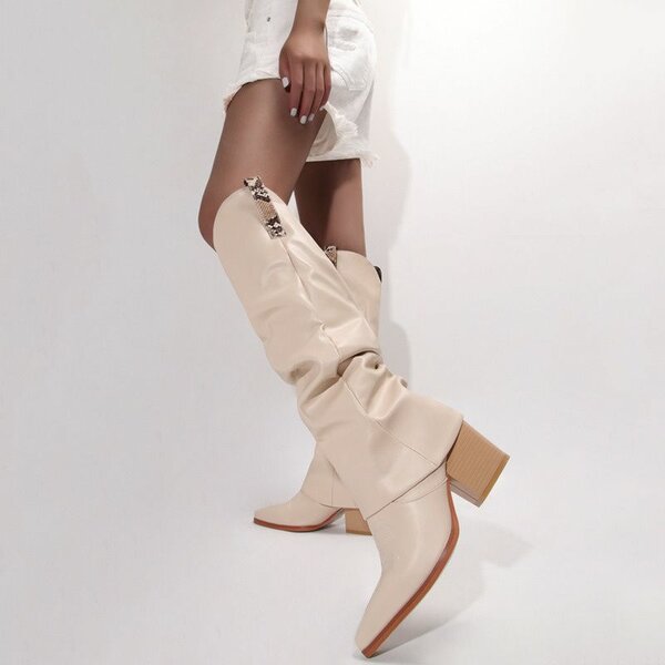 High leather boots