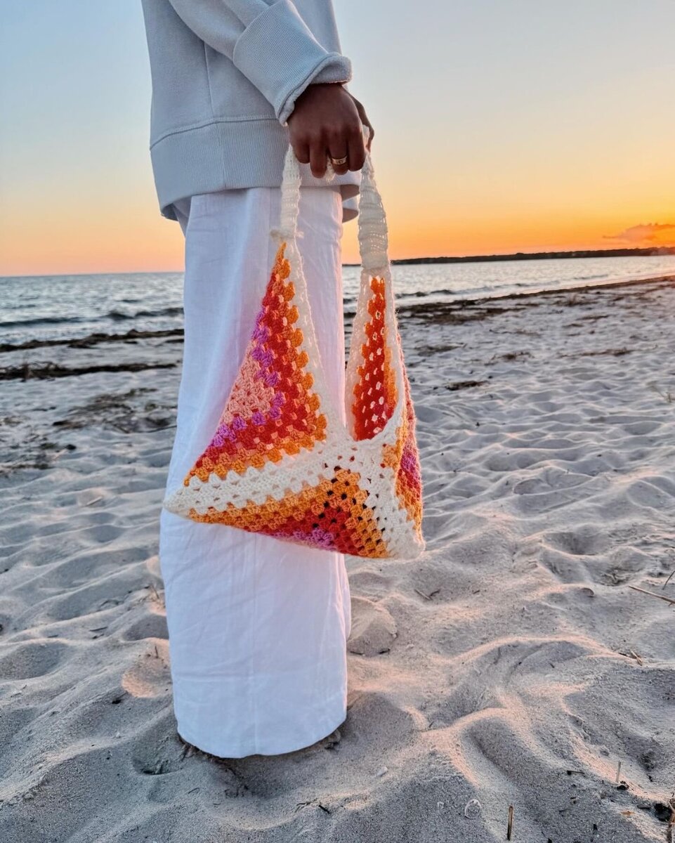 Sac crochet coloré bohème