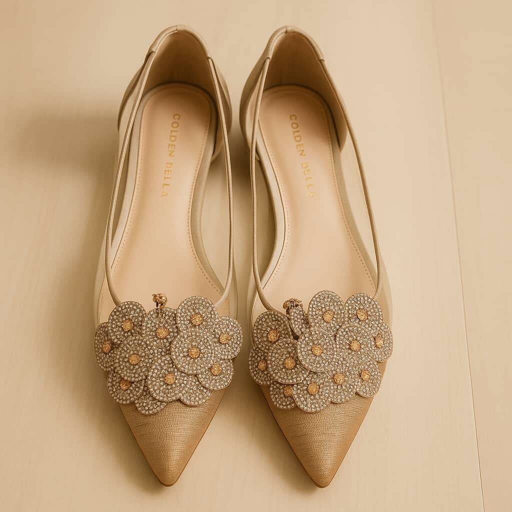 Golden shoe heel