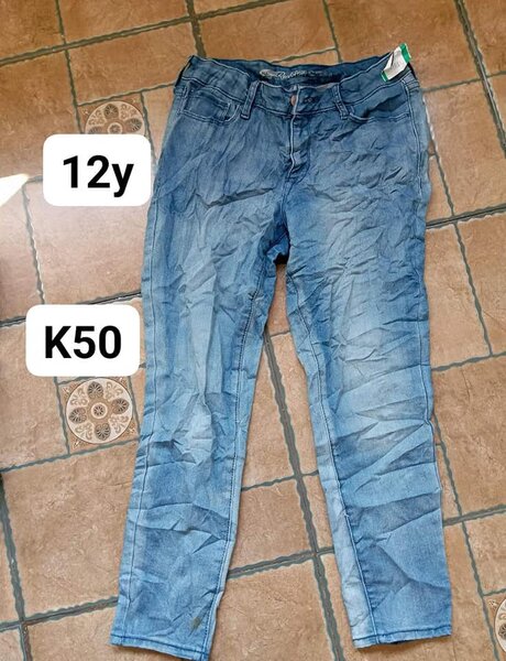 straight blue jeans