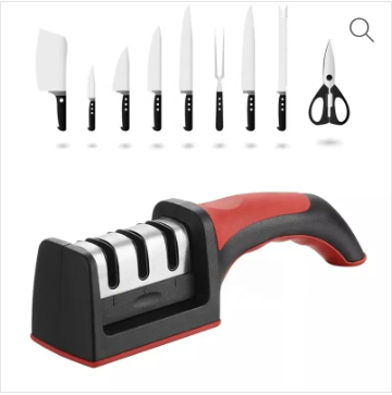 3 Stage Knife Quick Sharpener Non-slip Rubber Handle Essential Kitchen Tool