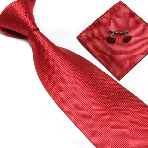 Set cravate soie rouge élégant