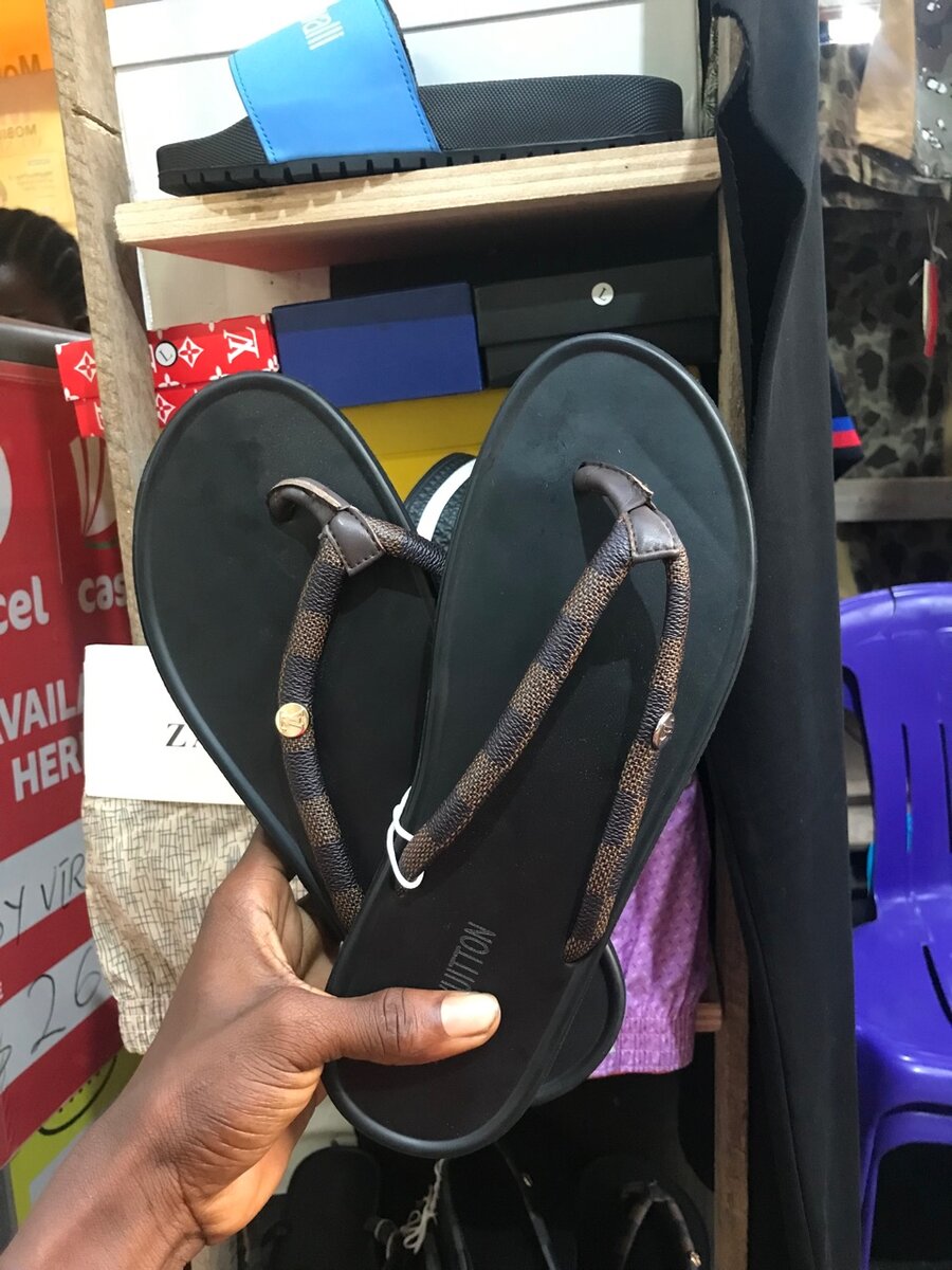 Leather slippers