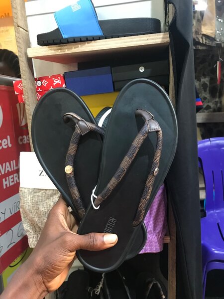 Leather slippers