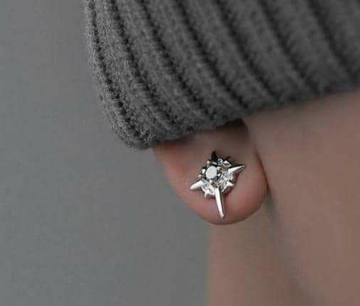 Boucles d'oreilles étoile argent