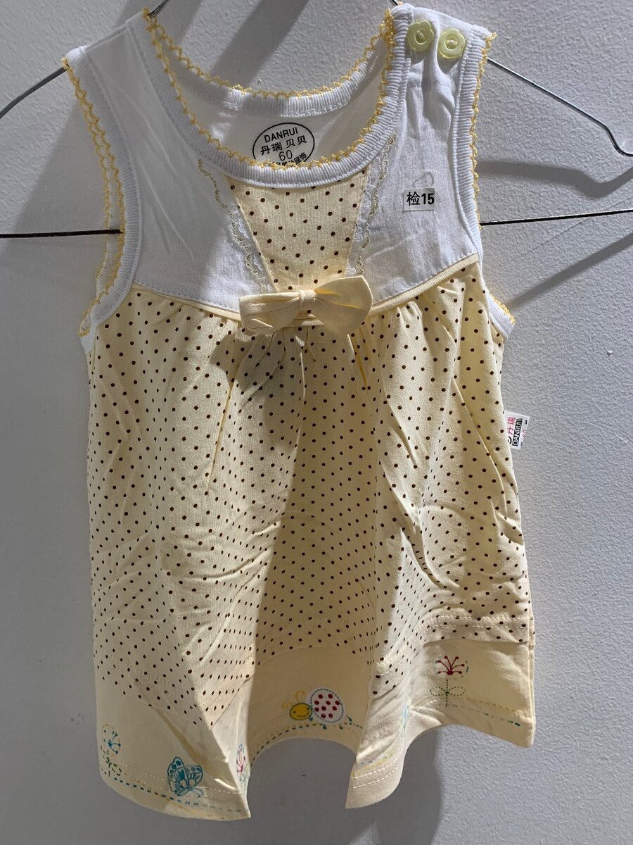 Robe Bébé Pois Jaune