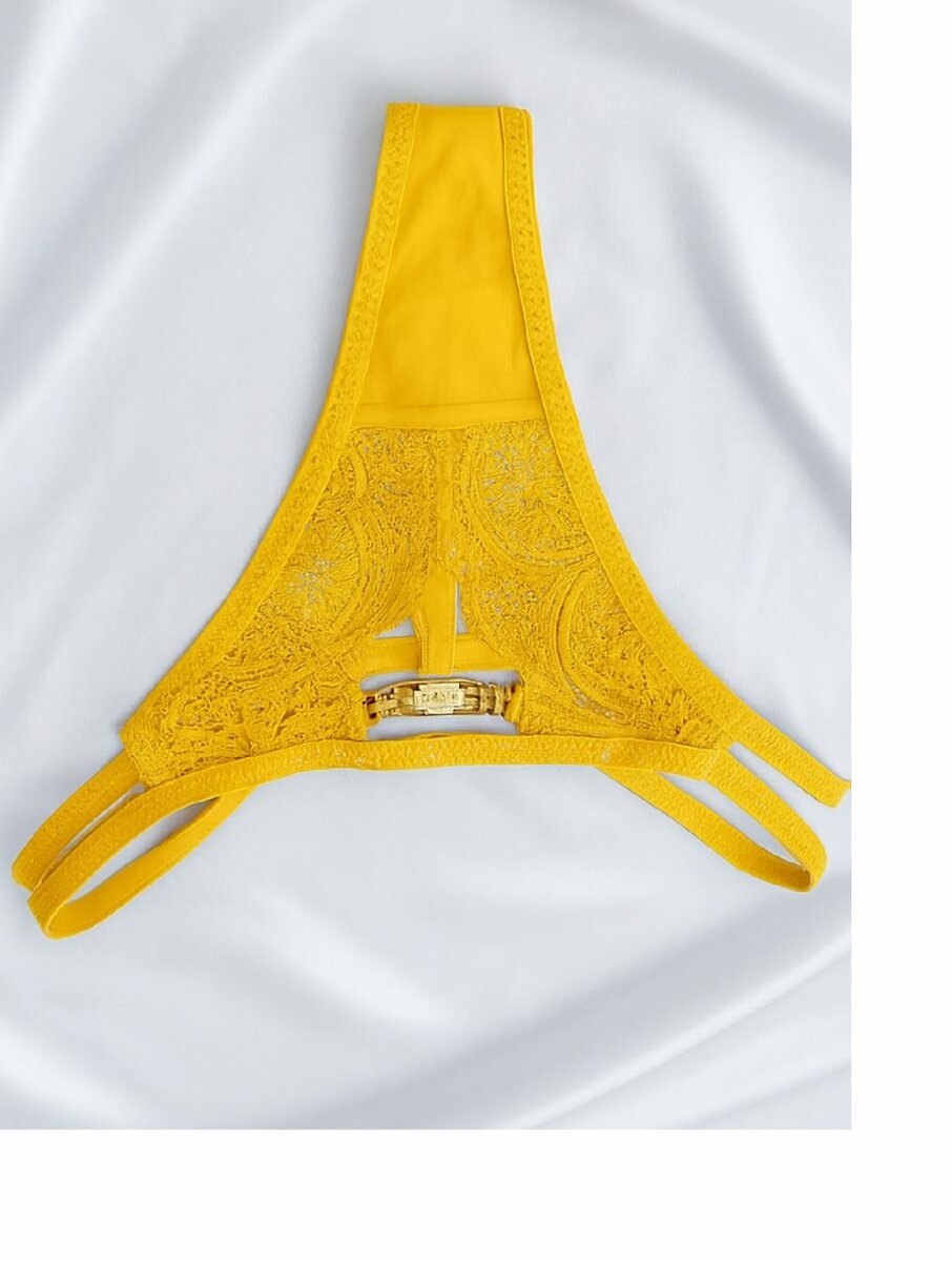 Culotte en dentelle jaune