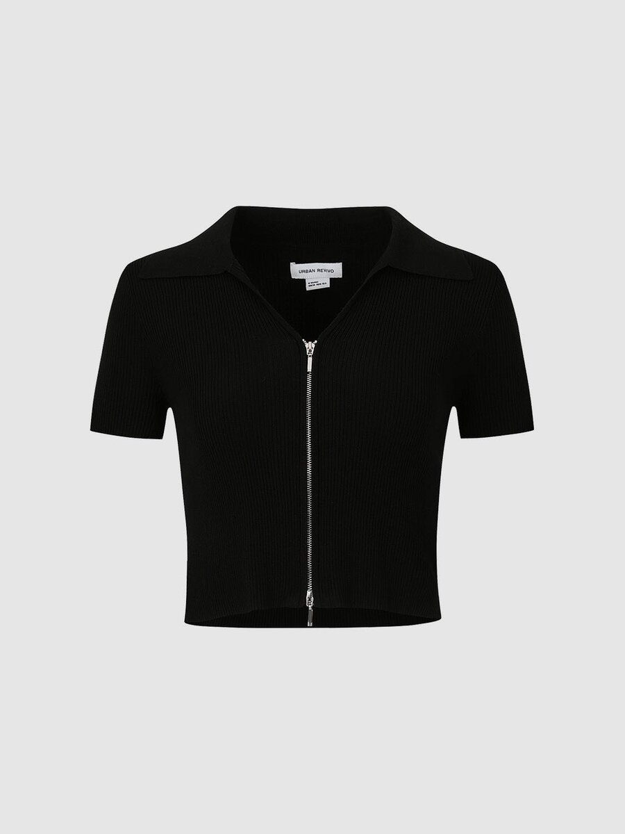 Women double zipper top
